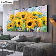 Pintura de diamantes redondos y cuadrados, mosaico de flores de gran tamaño, girasol, bordado de diamantes, regalo de decoración para sala de estar, F1080 2024 - compra barato