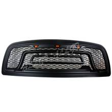 Rejilla delantera de malla de repuesto estilo Raptor, con luz LED, apta para Dodge Ram 1500, 2009, 2010, 2011, 2012, color negro mate 2024 - compra barato