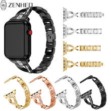 Metal Strap Bracelet For Apple Watch Band 40mm 44mm 38mm 42mm Rhinestone Watchband for iWatch Series 4 3 2 1 Strap Wristband 2024 - buy cheap