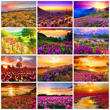 HUACAN 5D Diamond Painting Flowers Cross Stitch Diamond Mosaic Spring Landscape Rhinestones Picture Home Art 2024 - buy cheap