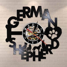 Silent Swept Wall Watch German Shepherd Vinyl Record Wall Clock  Alsatian Deutscher Shaferhund Laser Cut Longplay Wall Clock 2024 - buy cheap