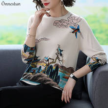 Print Sweater Women Autumn Spring Women Clothing Long Sleeve Pullover Top Female Plus Size Chinese Style Women's Sweaters 2024 - buy cheap