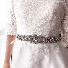 Luxury Crystal Bridal Belt Handmade Rhinestone Pearls Wedding Sash Belt For Women Bridals Dresses Accessories 2024 - buy cheap