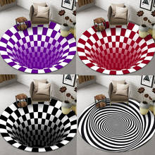 Nordic 3D Round Carpet Living Room Simple Black and White  Stereo Vision Carpet Non-slip Floor Mat Deluxe Home Bedroom  Mat rug 2024 - buy cheap