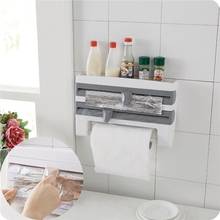 New Refrigerator Cling Film Rack Shelf with Cutting Device Cling Film Kitchen Storage Rack Wall-Mount Paper Storage Towel Holder 2024 - buy cheap