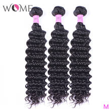 WOME Braziian Deep Wave Bundles Hair 100% Human Hair 1 Bundle Deal 10-28 Inches Natural Color Non-remy Hair Weave Extension 2024 - buy cheap