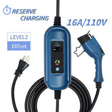 EV Зарядное устройство SAE J1772 Тип 1 электрический автомобиль EV Зарядное устройство с NEMA5-15 Plug16A Регулируемый 5 м кабель для зарядки электромобиля 2024 - купить недорого