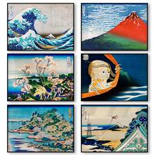 The Great Wave off Kanagawa Katsushika Hokusai Vintage Poster Canvas Painting Print Picture Fine Wind Clear Morning Home Decor 2024 - buy cheap