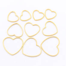 10pcs 3 Size Charm Heart-Shaped Gold Stainless Steel Open Frame Mold Frame DIY Jewelry Material Production 2024 - buy cheap