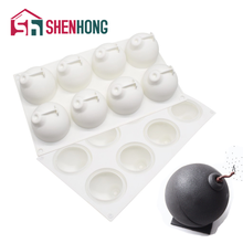 SHENHONG-Molde de silicona con forma esférica, utensilio de cocina para hornear postres, Chocolate, Mousse 2024 - compra barato