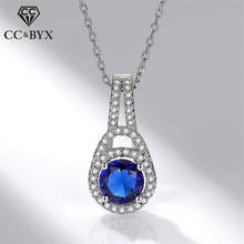 CC Necklaces Pendants For Women 1ct 6.5mm Blue Cubic Zirconia Necklace Clavicle Chain Pendant No Chain CCN261 2024 - buy cheap