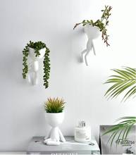Vaso de flores fofo para ambientes externos e internos, arte, retrato, escultura, vaso de resina, suculentas, decoração de jardim de casa 2024 - compre barato