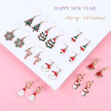 TODOX-pendientes de Navidad para mujer, joyería de moda, dibujos animados geométricos coloridos, animales lindos, fiesta femenina, regalos de Año Nuevo 2024 - compra barato