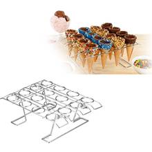 Rack de armazenamento para sorvete, suporte em cone de sorvete com 16 cavidades para loja de casa, prata, 1 peça 2024 - compre barato