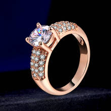 Классическое Свадебное/обручальное кольцо для женщин AAA + Кубический Цирконий Кристалл розовое золото модные ювелирные изделия anel DWR105M 2024 - купить недорого