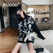 RUGOD-suéter de punto con estampado de Rubbit para mujer, ropa de calle elegante coreana, abrigo cálido de memoria para niño, invierno, novedad de 2019 2024 - compra barato