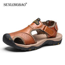 Brand New Summer Genuine Leather Outdoor Men's Shoes Men Sandals For Male Casual Shoes Men Beach Sandals Fashion Sneakers 38-46 2024 - buy cheap