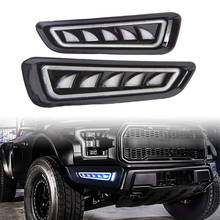 1Pair Car Fog Lights LED Daytime Running Light Turn Signal Lamp for Ford F150 Raptor 2017 2018 2019 2020 2024 - buy cheap