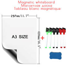 Placa de geladeira magnética tamanho a3, ímã para notas, calendário, apagável, mensagem, desenho, marcador, parede 2024 - compre barato