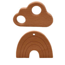 BPA Free Baby Teether Wooden Rainbow Bridge Cloud Pacifier Pendants Beech Chewing Teething Molar Toys Gym Accessories 2024 - buy cheap