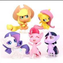 5 шт., набор игрушек My Little Pony, мини пони, украшение торта на день рождения, ПВХ фигурки, дружба-это волшебство, детские игрушки для подарков 2024 - купить недорого