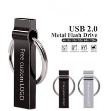 usb flash drive 64GB 32GB metal pen drive 128GB flash memory stick 16GB 8GB key pendrive flash disk usb 2.0 stick  custom LOGO 2024 - buy cheap