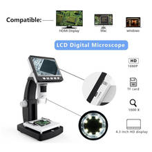 Microscópio digital 4.3 x com tela lcd 1080p, conserto de celular, lupa, microscópio eletrônico para leitura com solda 2024 - compre barato