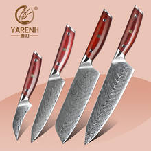 Yaranh 67 camadas de aço damasco faca de cozinha conjunto 2-4 peças ultra afiada japonês santoku utilitário cutelo faca do chef rosewood lidar com 2024 - compre barato