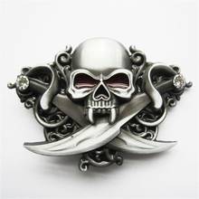 Retail Distribute Classic Skull Knives Rhinestones Bling Belt Buckle BUCKLE-SK015 Free Shipping 2024 - buy cheap