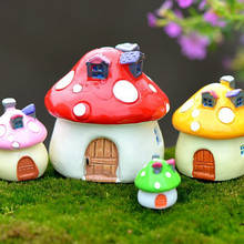 3 Sizes Mushroom house Resin Fairy Garden Craft Decoration Miniature Micro Gnome Terrarium Mediterranean house Castle Gift 2024 - buy cheap