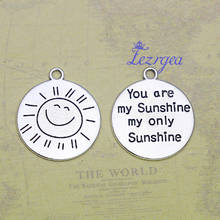 10pcs/lot--24x28mm,  letter Charms Antique silver plated you are my sunshine charms,DIY supplies, Jewelry accessories 2024 - buy cheap