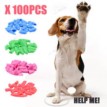 100 Pcs Dog Cat Nail Caps Cat Nail Cover Anti-scratch Paw Claw Pet Grooming Supplies Soft Silicone Nail Protector with free Glue 2024 - buy cheap