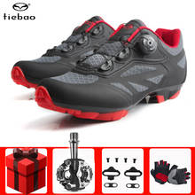 Велосипедная обувь Tiebao, набор велосипедных туфель, педали SPD для горного велосипеда, Мужские дышащие кроссовки с самоблокировкой, 2020 2024 - купить недорого