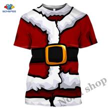 Christmas Mens T shirts 3D Print Funny Cosplay Santa Claus Boys Girls Clothes Xmas Holiday Tshirt Oversized New Year Clothes 2024 - buy cheap