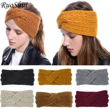 Ruoshui Woman Winter Knitted Headband Ladies Head Wrap Knot Hairband Wool Headwear Ladies Elastic Hairband Fashion Turban Hats 2024 - buy cheap