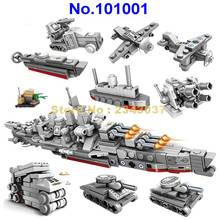 101001 240pcs Military 12in1 Warship Army Fighter Helicopter Submarine Armored Car Tank Vehicle 1 Dolls Building Blocks Toy 2024 - buy cheap