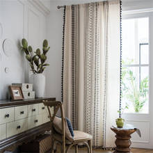 Cortinas de janela de estilo boêmio, tecido de algodão e linho, para sala, quarto, cozinha, janela, decoração de casa 2024 - compre barato