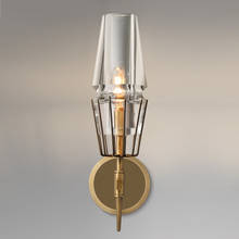 Нордический компактный светодиодный настенный светильник в стиле лофт K9 с кристаллами, романтическое дизайнерское бра для гостиной, гостиницы, зала, Франции 2024 - купить недорого
