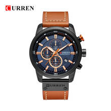 Top Selling Blue Dial Men Leather Waterproof Multi-functional Business Male Japan Quartz Watches 2024 - buy cheap