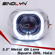 SINOLYN-faro LED cuadrado de Ojos de Ángel para coche, lente de proyector Bi Xenon, 3 pulgadas, Koito Q5 D2S D2H, accesorios para coche 2024 - compra barato