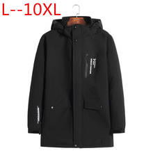 Большие размеры 10XL 8XL 6XL новая теплая верхняя одежда больших размеров зимняя куртка Мужская ветрозащитная парка брендовая одежда с капюшоном большой размер 5XL 4XL 2024 - купить недорого