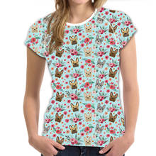 Женская футболка с цветочным рисунком и круглым вырезом, черная футболка с коротким рукавом, брендовая одежда для фитнеса, женские футболки 2024 - купить недорого