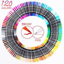 12-120 Color Dual Brush Art Marker Pens Fine Tip and Brush Tip Great for Adult Coloring Books Calligraphy Lettering Art Supplies 2024 - buy cheap