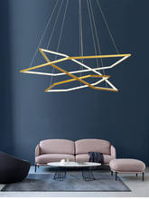 Modern Duplex Floor Living Room LED Chandelier Nordic Gold Hexagon Hanging Lamp Bar Office Decorative Lamp Restaurant Chandelier 2024 - buy cheap