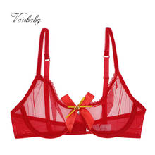 Varsbaby-ropa interior transparente sexy para mujer, sujetadores cómodos con aros, rojo grande, navideño 2024 - compra barato