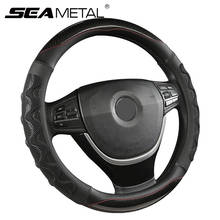 Capa de volante em fibra de carbono 5d 38cm, textura respirável universal, capa antiderrapante para o volante, estilo do carro 2024 - compre barato