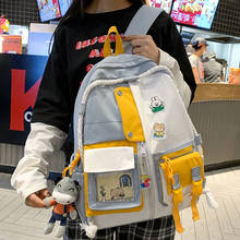 2021 New Large Capacity Fashionable Girl Backpack Korean Panelled Students Schoolbag Nylon Waterproof Travel Bag Women Casual 2024 - buy cheap