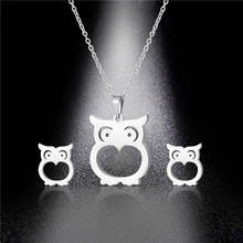 Cute Cartoon Animal Owl Jewelry Sets for Women Necklace/Earrings Jewelry Sets 2020 Fashion Stainless Steel Lovely Jewelry Gifts 2024 - buy cheap