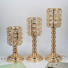 Candelabro de cristal dorado, adornos europeos de hierro forjado, candelabro de metal, artesanías, adornos para sala de estar 2024 - compra barato