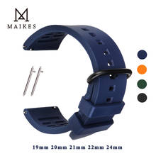 MAIKES-Correa de reloj inteligente para hombre y mujer, accesorio de pulsera de goma fluorada con hebilla de acero inoxidable, Compatible con pulsera de 20mm y 22mm 2024 - compra barato